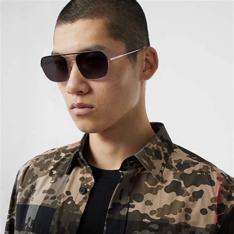 burberry square pilot sunglasses|Pilot Sunglasses in Black .